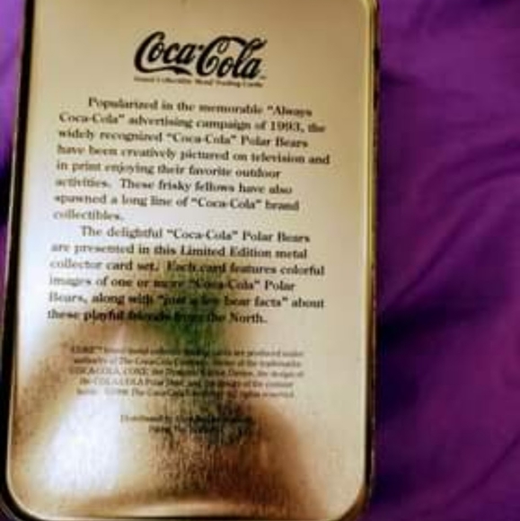 Coca - Cola Trading Cards made in medal w/ POLAR Bears - Picture 4 of 13